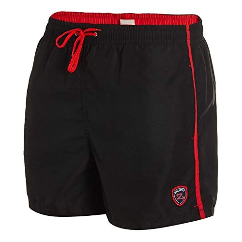 Zagano Männer Badehose Milan mit seitlichen Taschen Gesäßtasche I Modische Herren Shorts Schwimmen Freizeit Wassersport I Badeshorts in der Farbe Schwarz, Größe 5XL