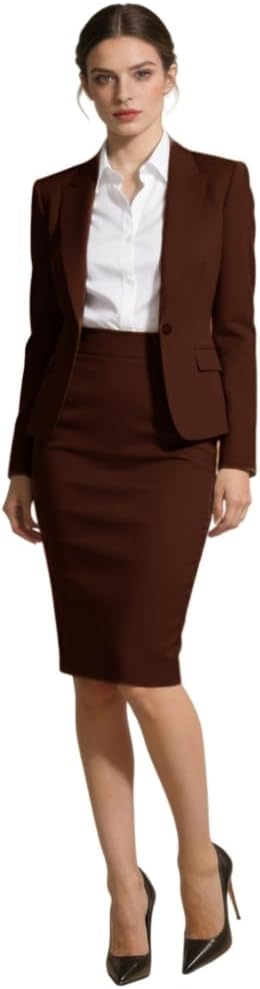 Business Womens Pencil Skirt Suits 2 Piece Outfits Blazer Set Office Prom Tuxedos