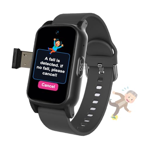 VCYEX Reloj Localizador Personas Mayores, Reloj Localizador GPS Ancianos Pulsera Avisador Personas Mayores, con Detección Caídas, SOS SmartwatchBlack,1.25 * 0.57 * 2.22inch VCYEX Reloj Localizador Personas Mayores, Reloj Localizador GPS Ancianos Pulsera Avisador Personas Mayores, con Detección Caídas, SOS SmartwatchBlack,1.25 * 0.57 * 2.22inch