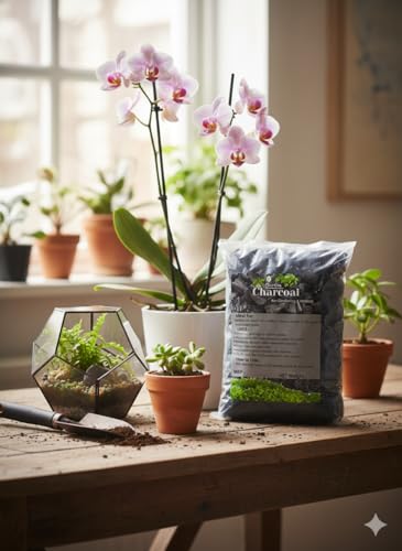 Image of Horticultural Charcoal for Potting Orchid /Succulent /Adenium /Terrarium, Ornamental Plants | Charcoal for Growing and Gardening Plants (2 KG)