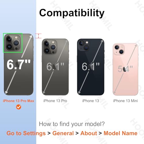 Image of HOOMIL Case for iPhone 13 Pro Max 6.7-Inch, Non-Yellowing, Drop Protection, Anti-Scratch Transparent Hard Back Phone Cover - Black
