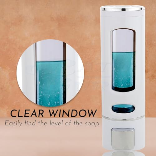 Image of b2 ABS Plastic Soap Dispenser for Bathroom Wall Mounted Shampoo Conditioner Hand Wash Gel Dispenser Liquid Soap Sanitizer Dispenser for Basin Kitchen Sink 400Ml (Modal - 2 (Pack of - 2))