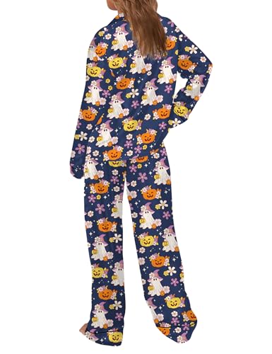 Image of SHESHOW Satin Pajamas Set for Women Set Long Sleeve Button Down Pjs Sets 2 Piece Loungewear Animal Sleepwear XS-XXL