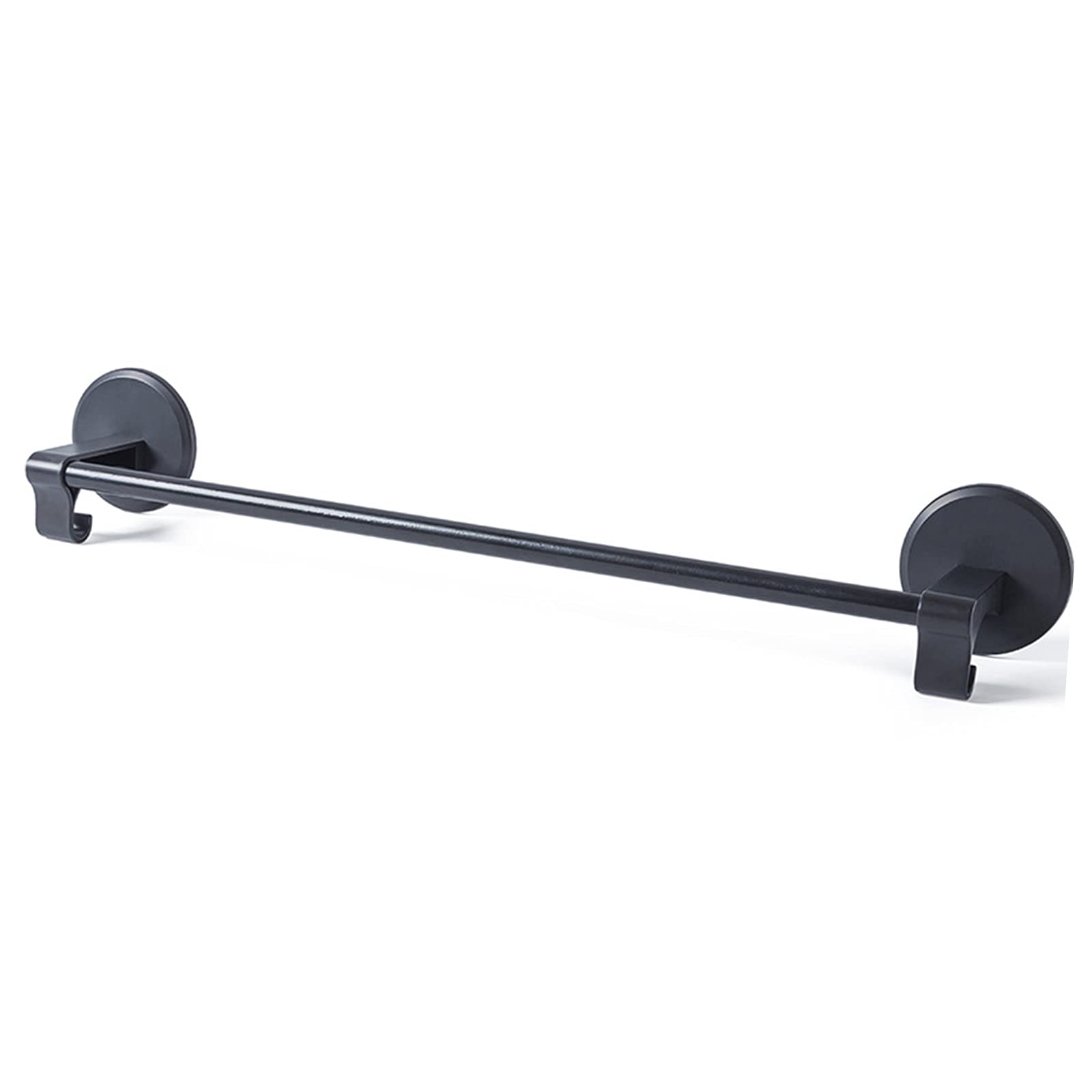 Estante de baño adhesivo fuerte de 46 cm, sin necesidad de taladrar, montaje en pared, almacenamiento para cocina y baño, material ABS, color negro