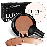 Luvie Glow Foundation, Ideal for Light/Medium Complexions-Hush Makeup Foundation, Mushroom Head Air Cushion CC Cream - BB Cream Foundation for Older Women (Dark brown)