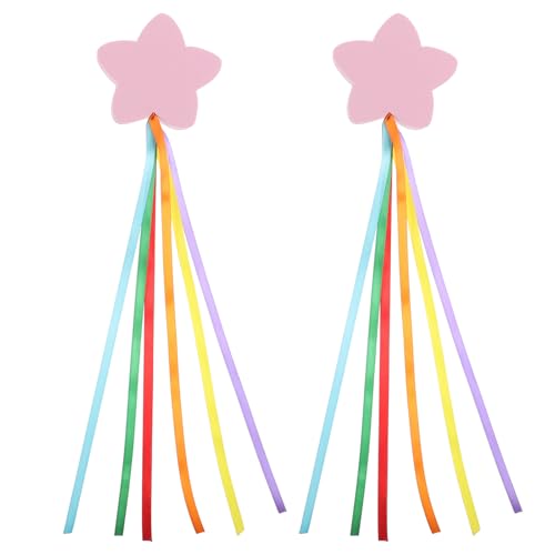 Adornos de antena de coche LOGOFUN de 8 cm con estrellas rosas de alta calidad visual