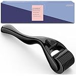 Derma Roller Microneedle Kit, Titanium Needles Face Beard Roller For Home Use 0.25mm (Black)