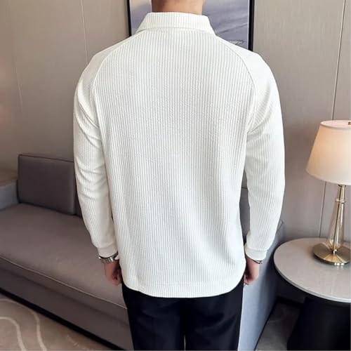 Image of madfrog Men Solid Zip Polo Neck Full Sleeve Polyester Blend Regular & Comfort Fit T-Shirt for Men's