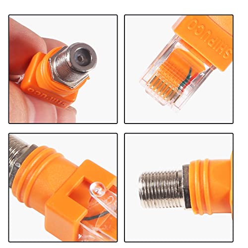 Adaptador convertidor RF a RJ45, pack de 6 piezas miniatura 4