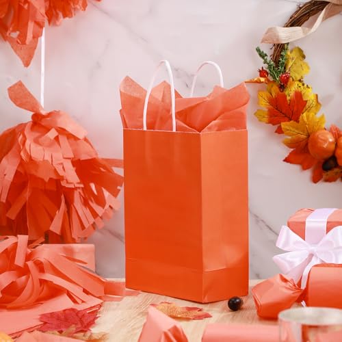 Image of woric 160 Sheets Orange Tissue Paper for Gift Bags, 20 X 14 Inches Gift Tissue Paper Bulk for Fall Halloween Sunflower Party Decoration and DIY Art Crafts Wrapping