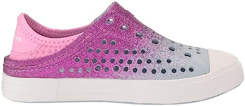 Skechers Kids Girls Foamies Guzman Steps-Glitterland Water Shoe Sneaker, Light Blue/Pink, 3 Little Kid | Image 5