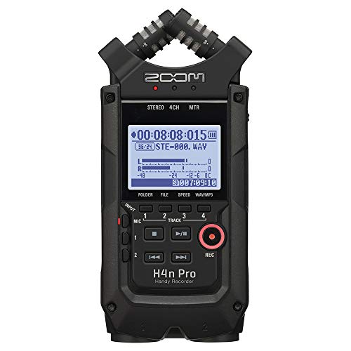 image for Zoom H4n Pro All Black 4-Track Portable Recorder (2020 Model) with Zoo