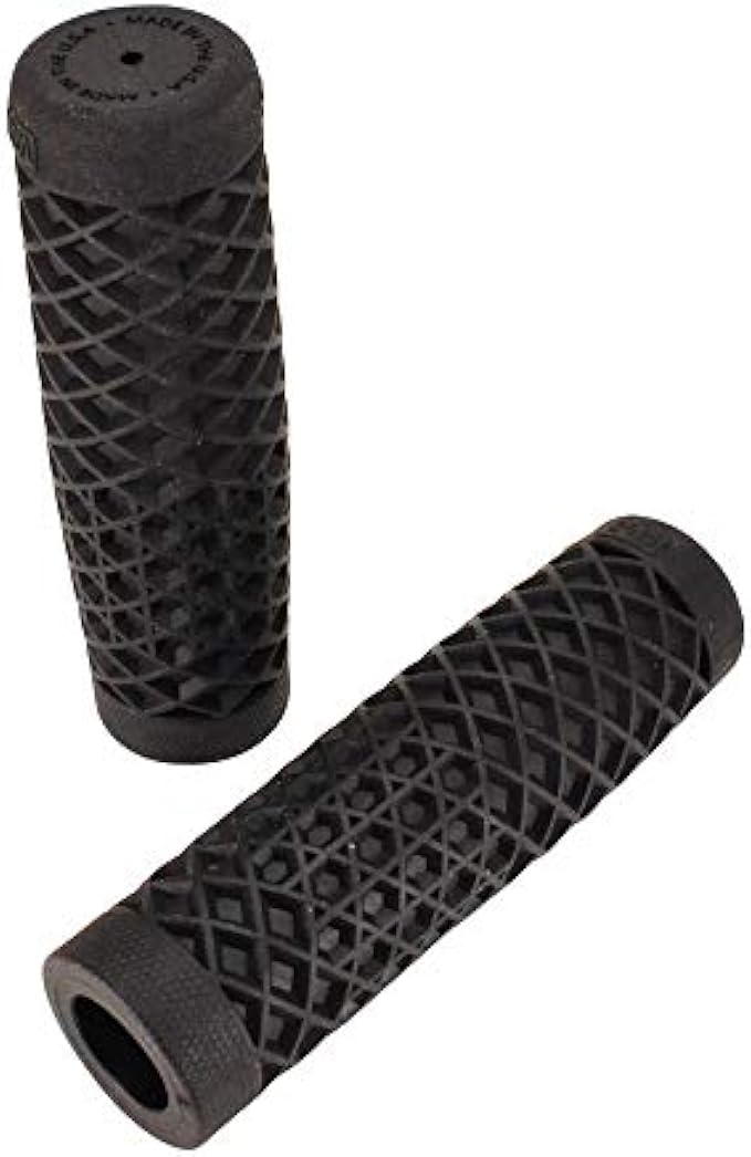 Vans"Waffle" Pattern Rubber Motorcycle Grips - BLACK - Sold as a pair for 7/8" bars - Made In The USA …