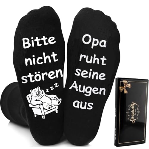 Aonveki Opa Geschenk Lustige Socken Herren mit Sprüchen für Opa Geburtstag Vatertag Weihnachten Geschenke für Opa Männer