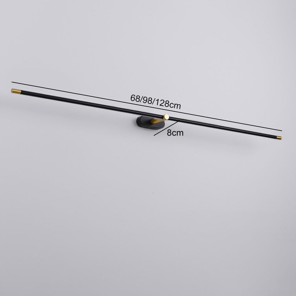 Lámpara LED Lineal para tocador, iluminación de baño, Moderna lámpara de Espejo de Tira Larga, Aplique de Pared para tocador, tocador, tocador, baño (Oscuro, 68 cm)