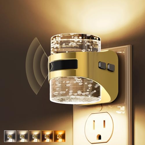Image of L LOHAS LED Motion Sensor Night Light,5CCT Color Temperature Change Night-Light,Dimmable Night Lights Plug into Wall, Acrylic Bubble Nightlight with Dusk to Dawn Sensor for Bathroom Hallway