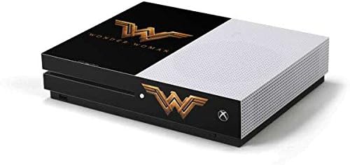 Skinit Decal Gaming Skin for Xbox One S Console - Officially Licensed Warner Bros Wonder Woman Gold Logo Design