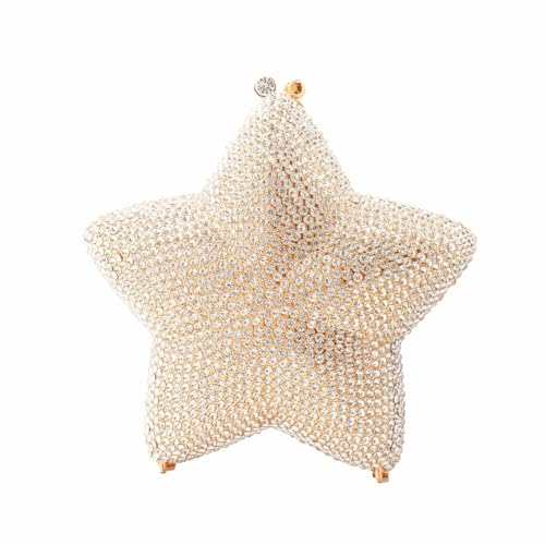 Image of Women Rhinestone Star Shape Clutch Purse Unique Crystal Evening Bag Luxury Chain Handbag for Wedding Cocktail Party | Rhinestone