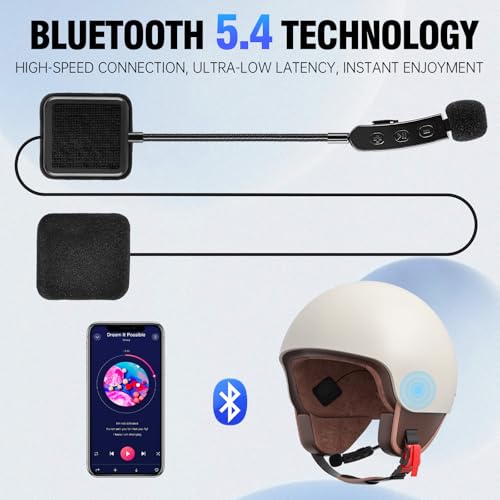 Image of EDYELL Motorcycle Bluetooth Headsets, Universal Wireless Motorcycle Helmet On Ear Headset V5.3, HD Calling and HiFi Music, IP67 Waterproof Helmet Bluetooth Headset (TW2S-02)