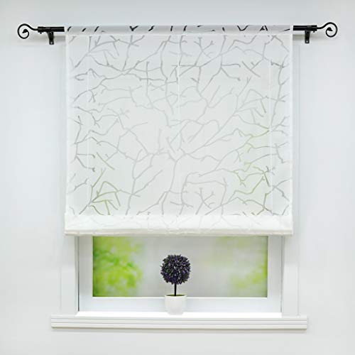 Joyswahl Voile Raffrollo Ausbrenner Raffgardinen mit Tunnelzug »Äste«...
