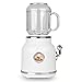 Set Frullatore Sportivo Retrò, Frullatore Piccolo Senza BPA Per Frullati E Frullati, Frullatore Frullato Mini Spremiagrumi Con Bottiglia Da Viaggio E Tazza Di Vetro,Bianca