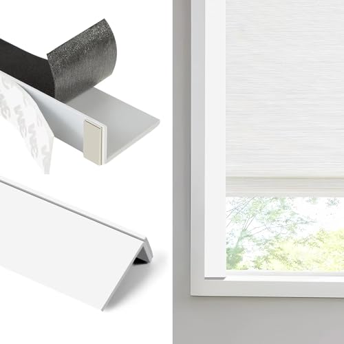 Blackout PVC Light Blocking Strips for Window Shades and Blinds - Blocks Light Along The Sides of Blackout Blinds Side Tracks for Cordless Shades Light Blocking Strips for Bedroom (White 58 2Pcs)