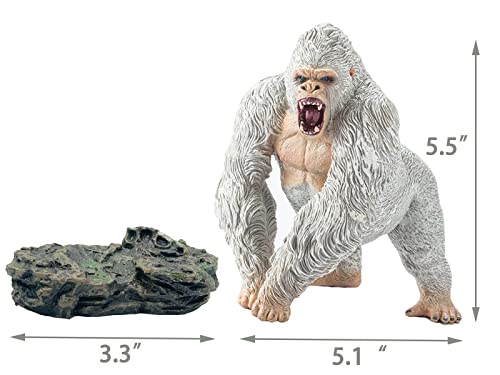 Gorilla King Kong Toys With Realistic Rock Action Figure Rampage Gorilla Fight Mode Gorilla Ape Solid Wild Animal Figurines For Role Playing Story Telling Toy And Christmas Birthday Gift For Kids #TOP7