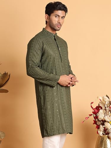 Image of Jompers Embroidered Straight Kurtas for Men