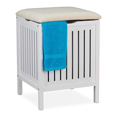 Relaxdays Laundry Bin with Seat Cover