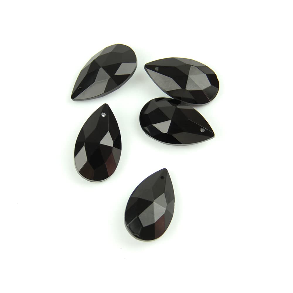 Wiszące kryształy, pryzmaty, czarny kryształowy wisiorek 38 mm/63 mm/76 mm łezka pryzmat części lampy oświetlenie żyrandol wiszące kryształy do dekoracji (76 mm 10 szt.)