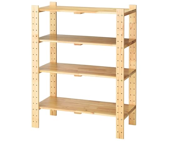 Amazon｜ストア・エキスプレス ウッドシェルフ W90cm H120cm 棚4段 61