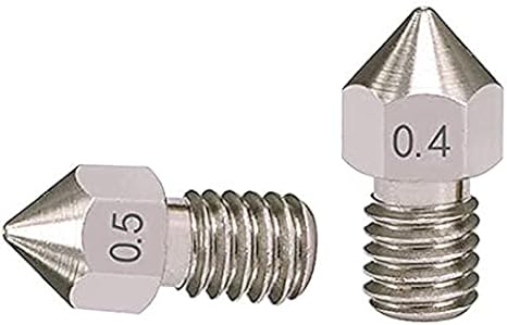 review XIAOMINDIAN 5pcs MK8 V5 V6 Stainless Steel Nozzle 3D Printer 0.3mm/0.4mm/0.5mm M6 Threaded Part 1.75mm/3mm Filament for Extruder 3D Printers Printer Parts (Size : 0.5mm 1.75mm)