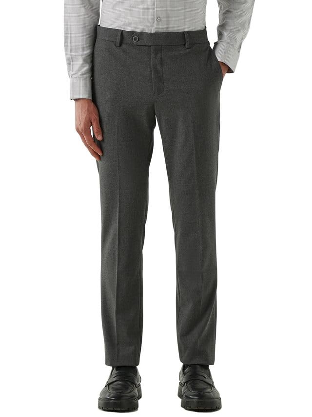 reid & taylor Men's Plain Poly Viscose Elastane Tailor Fit Formal Trousers-picture-30