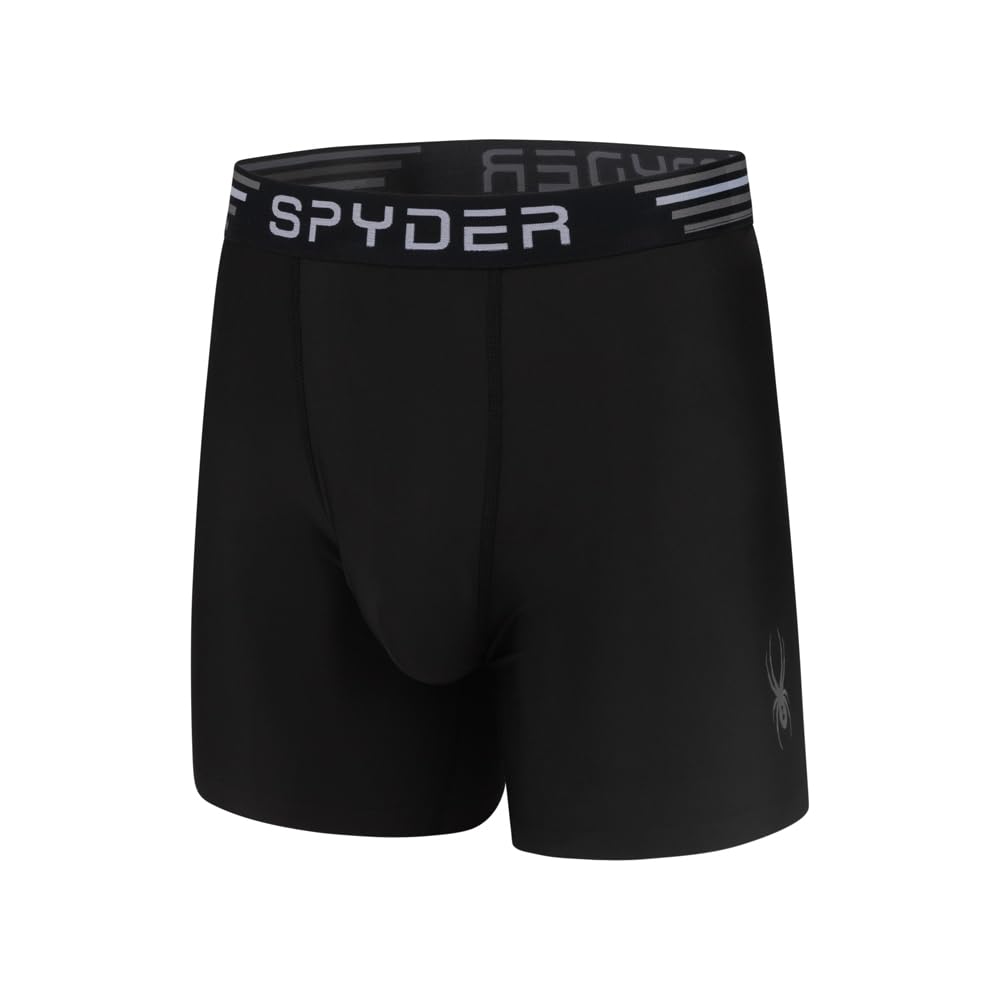Spyder Herren-Boxershorts, 4er-Pack, Poly-Elastan, Performance-Unterwäsche/gebundener Saum, Boxershorts