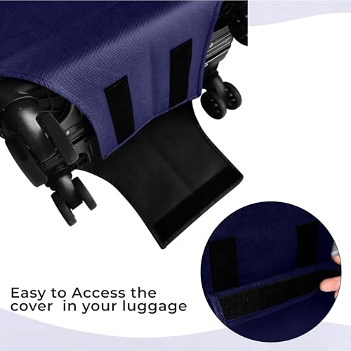 Image of Kraptick Non-Woven Luggage Cover - Waterproof, Dustproof, and Stretchable Luggage Protector Cover, Durable Non-Woven Luggage Case for Trolley (Blue- 20 Inch, 24 Inch, 28 Inch) Combo of 3