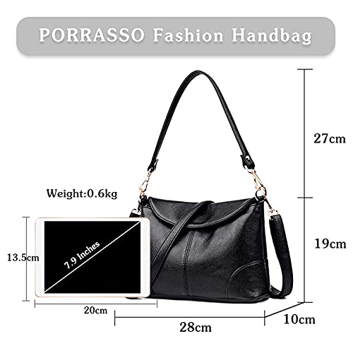 PORRASSO Donna Borsa a Tracolla Moda Borse a