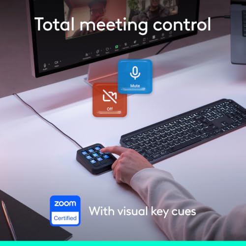 Image of Logitech MX Keypad, Programmable Macro Pad for Developers 9 LCD Keys, App-Aware Profiles for VS Code, GitHub Copilot, IntelliJ, Automation, USB-C, Windows, macOS - Graphite