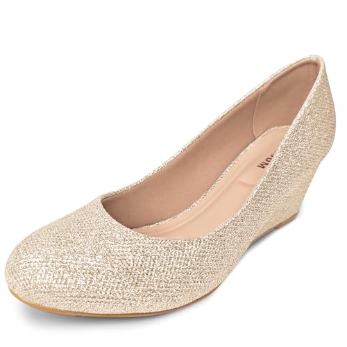 Comfortable Womens Wedge Pumps 2.3 Inch Closed Toe Wedding Dressy Work Formal Shoes