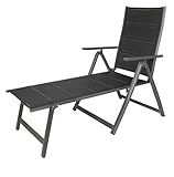 aluminium rollliege garden feelings Gartenliege XXL gepolstert inklusive Kopfkissen extra hohe Ausführung