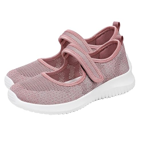 YIzdegg ortopediska skor dam barfotaskor dam sommarskor dam bekväma tygskor dam vit ballerina sneakers dam sportskor dam gym vandringsskor dam lätta sneakers, ROSA, 39 EU