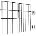 Getlay Garden Fencing Animal Barrier 24 ft(L)×13 in(H), 24Panels No Dig Fence, 1.5" Gap Underground Critter Barrier for Decks, Pet Dog Digging Fence Barrier. Rust-Proof Metal Black Fence Stakes