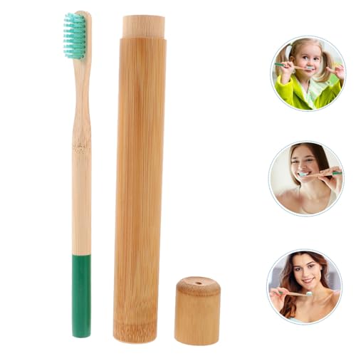 Veemoon Einweg Zahnbürsten aus mit Aufbewahrungstube Zufälligen Farben und Biologisch für Reisen und Nachhaltige Zahnpflege Zufällige Farbe Zufällige Farbe – Bild 7