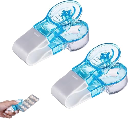 QHFlashbuy Portable Pill Taker 2 Pcs Remover Pack Opener Assistance Tool Blister Pack Opener No Touch Easy to Take Pill Out Tablet Dispenser Remover Pill Popper for Blister Packs
