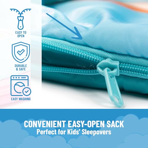 Image of Jay Franco Disney Frozen Sparkle Slumber Sack - Cozy & Warm Kids Lightweight Slumber Bag /Sleeping Bag - Featuring Anna and Elsa (Official Disney Product)