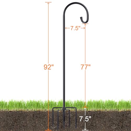 Image of Shepherd-Hooks Adjustable for Bird-Feeder Lantern Plant-Hook Garden-Stake - Plant Stand Hanger for Outdoor Flower Basket, Bird Feeder Hanger Weddings Decor