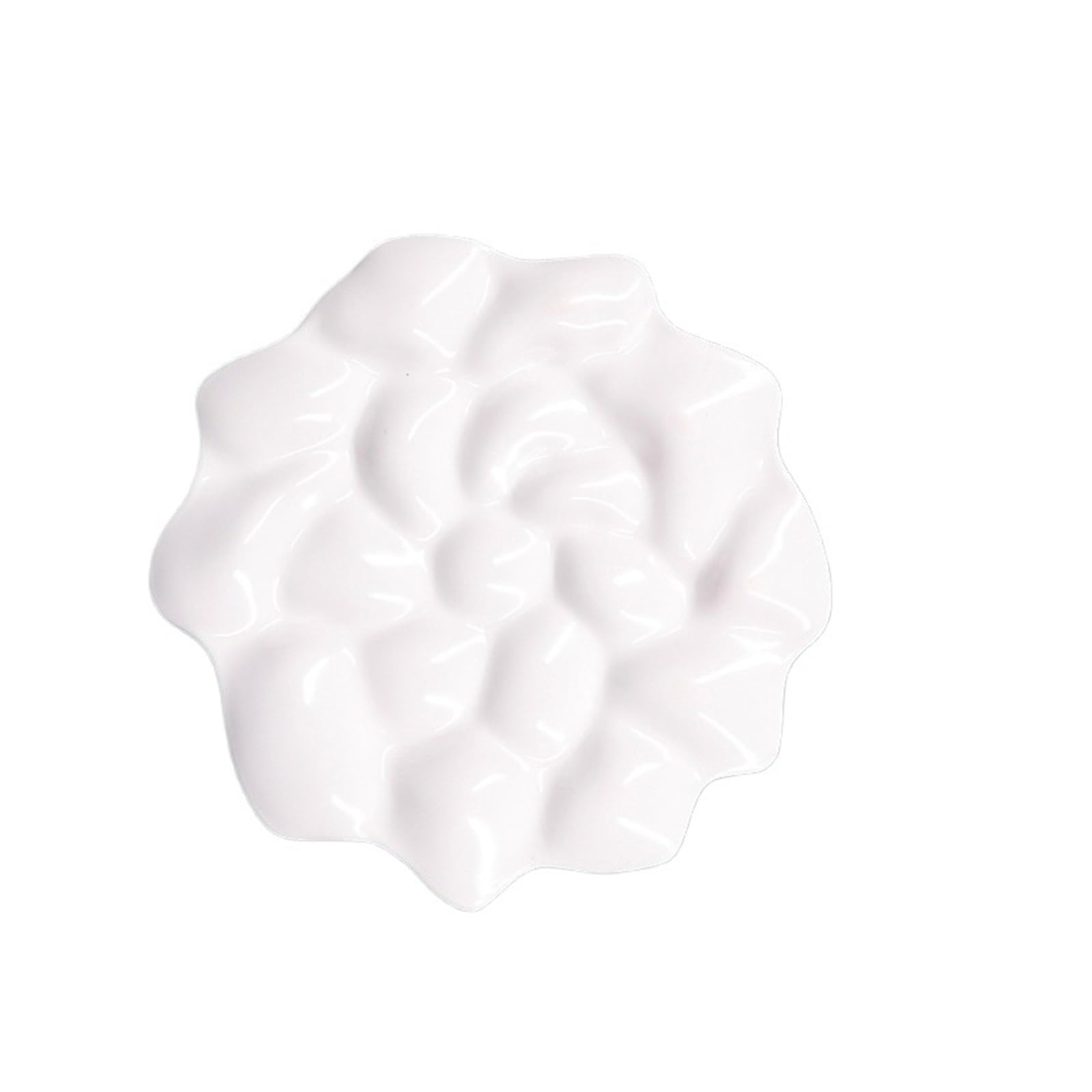 Ceramic Paint Palette Ceramic Artist Paint Palette, White Mixing Tray for Gouache Painting, Oil, Acrylic Tempera for Watercolour(20 * 20.5cm)