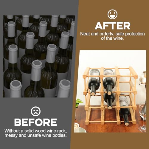 Wooden Wine Rack, 12-Bottle Stackable Wooden Wine Rack, Stackable Modular Wine Storage Racks, DIY Assembly Wine Bottle Holder for Inside Cabinet and Countertop - Image 6