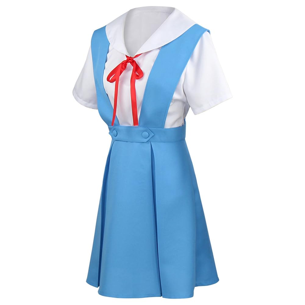 Anime Rei Ayanami Cosplay Kostüm für Frauen Rei Ayanami Schuluniform Mädchen Cosplay Rock Kleid Outfits Halloween Party Dress Up Anzug