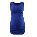 HIHOSSI Maternity Side Ruched Cami - Stretchy Pregnancy Tank Top, Breathable Cotton Tummy Control Vest for Women (Medium, Navy Blue)
