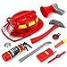 Liberty Imports 10 PCs Fireman Gear Firefighter Costume Role Play Career Dress Up Starter Toy Accessories Pretend Play Set with Helmet, Tools for Kids, Toddlers